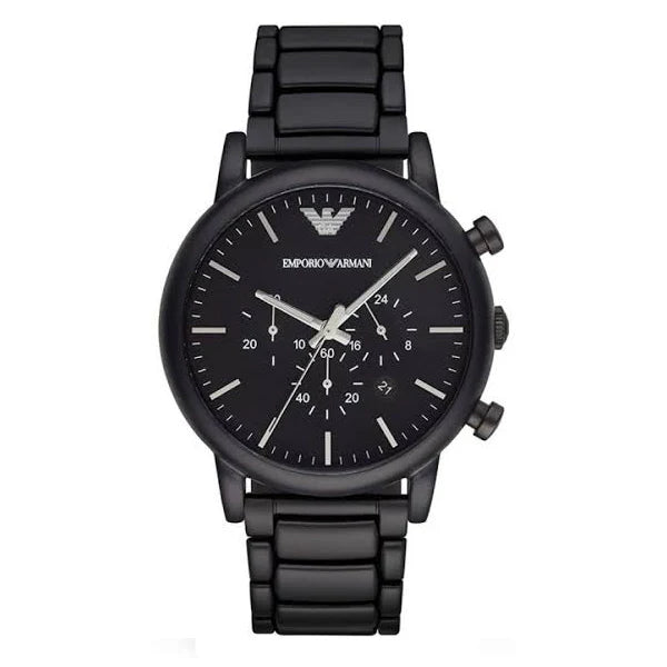 EMPORIO ARMANI Classic Black Stainless Steel Chronograph Watch - AR1895