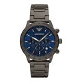Emporio Armani - Mario Grey Stainless Steel Blue Dial Chronograph Quartz Watch - AR80045