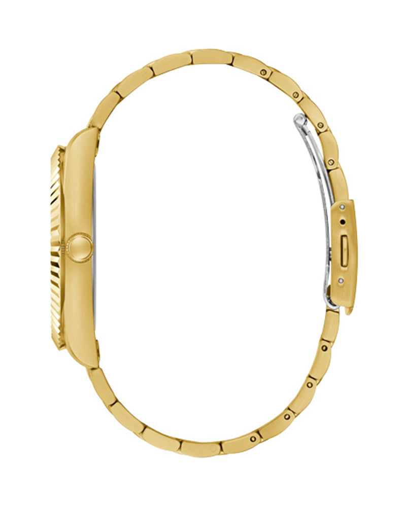 Guess Connoisseur Gold Stainless Steel Black Dial Quartz Watch - GW0265G3