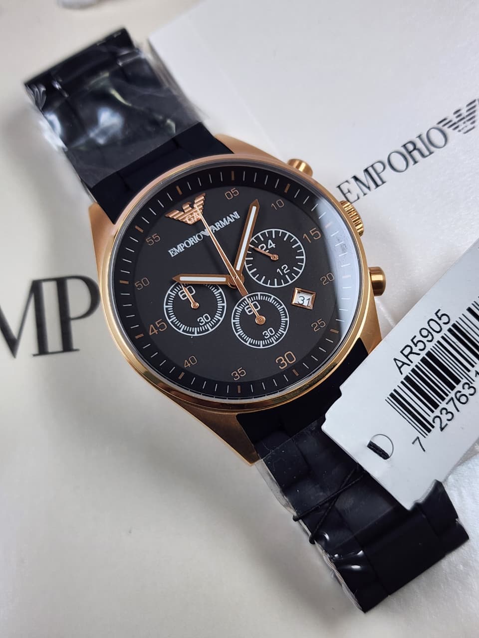 Emporio Armani - Sportivo Black Stainless Steel Chronograph Quartz Watch AR5905